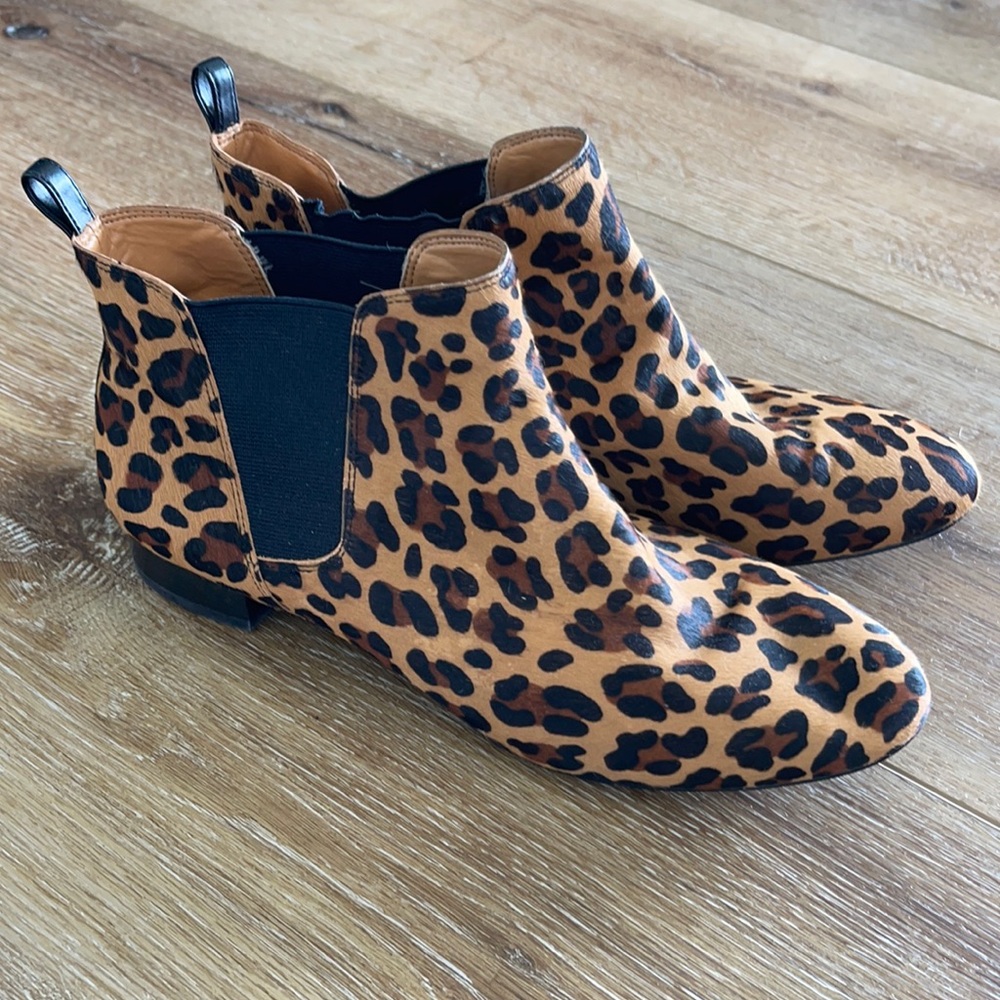 J Crew leopard booties